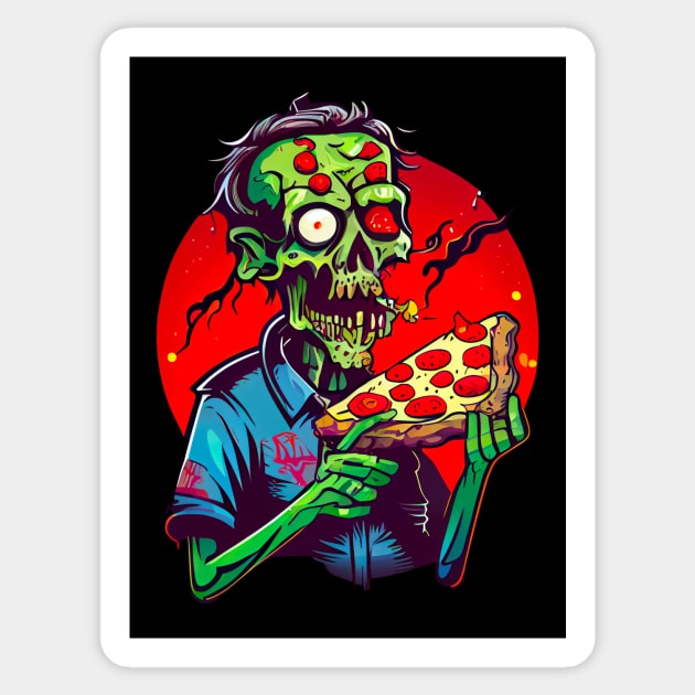 Zombie Pizza Sticker by marcovhv